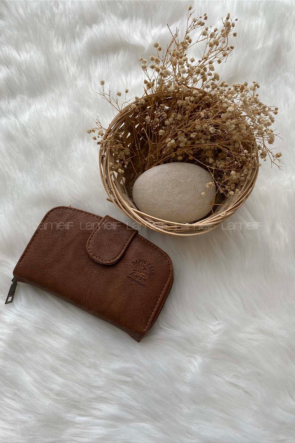 Modalamelif  Vintage Mıknatıs Kapaklı Cüzdan Taba