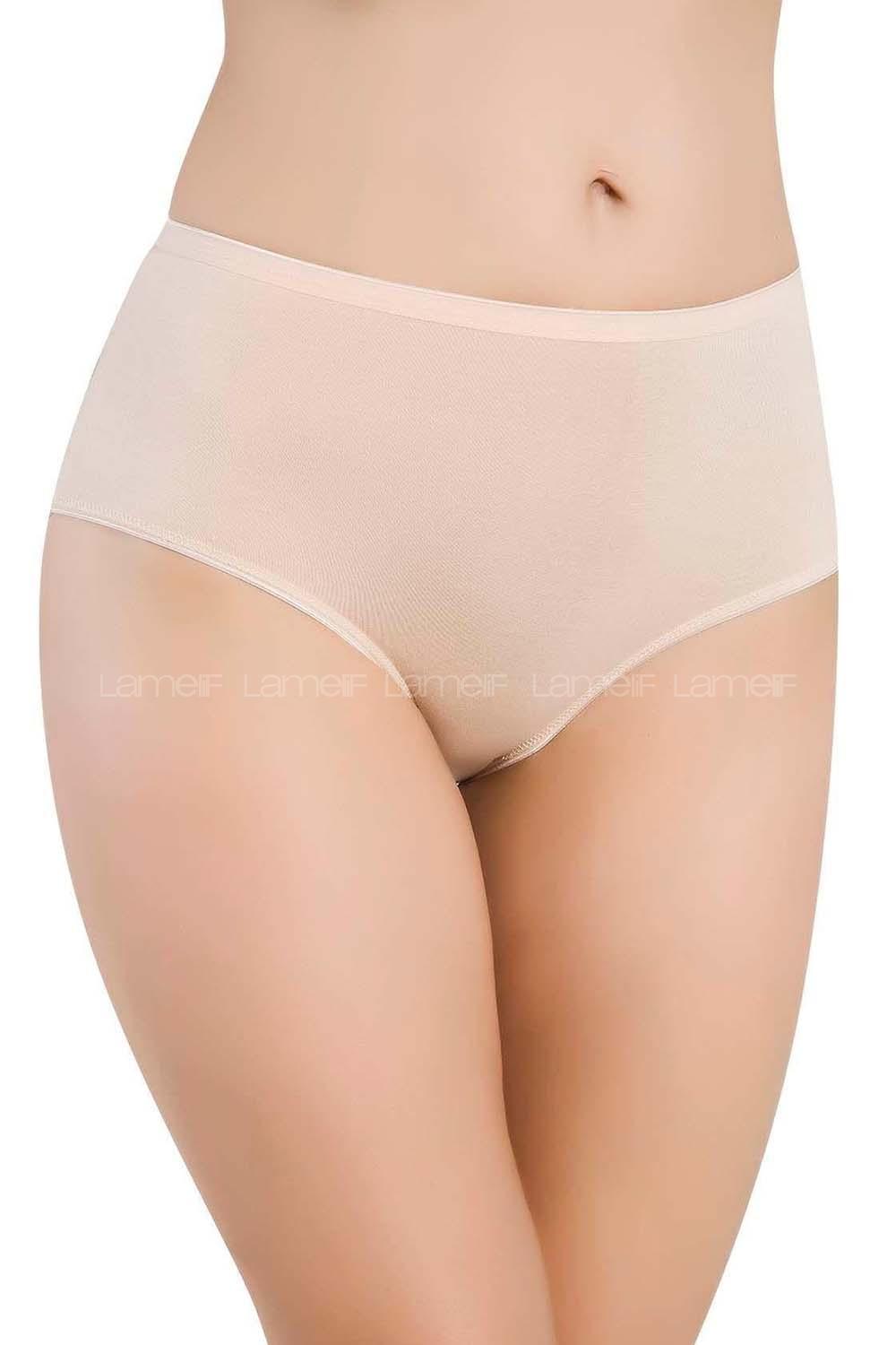 Modalamelif 3 lü Paket Bambu Yüksek Bel Bikini Külot Ten Rengi