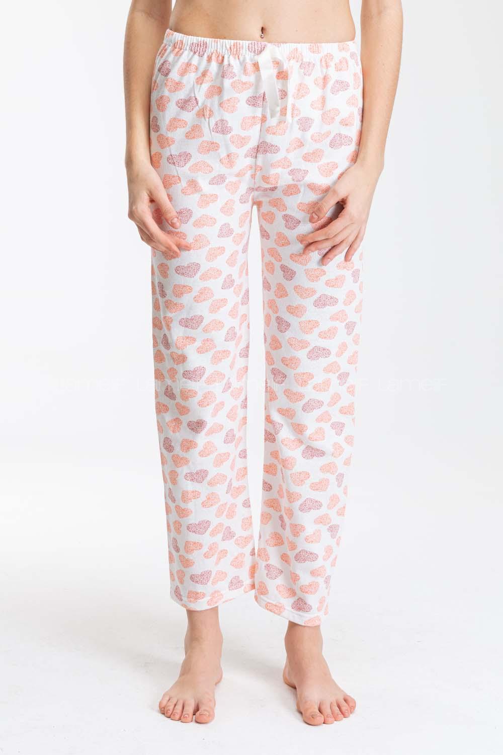 Modalamelif Kalp Desenli Pijama Altı Ekru