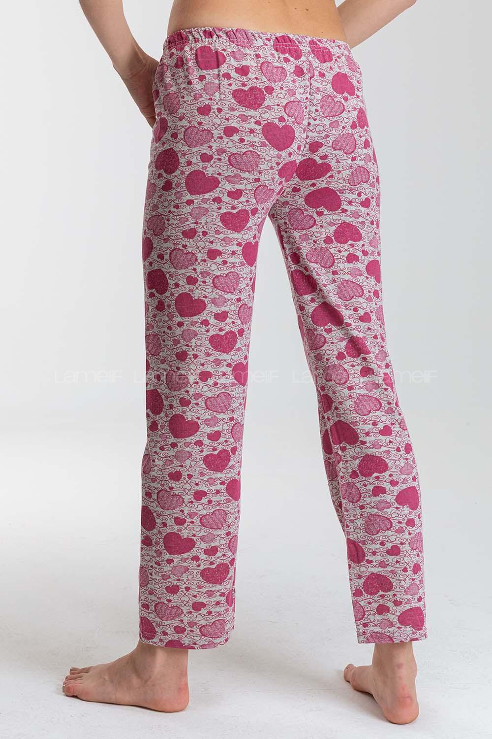 Modalamelif Kalp Desenli Pijama Altı Fuşya