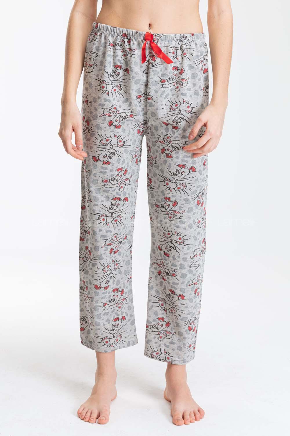 Modalamelif Karikatür Desenli Pijama Altı Gri