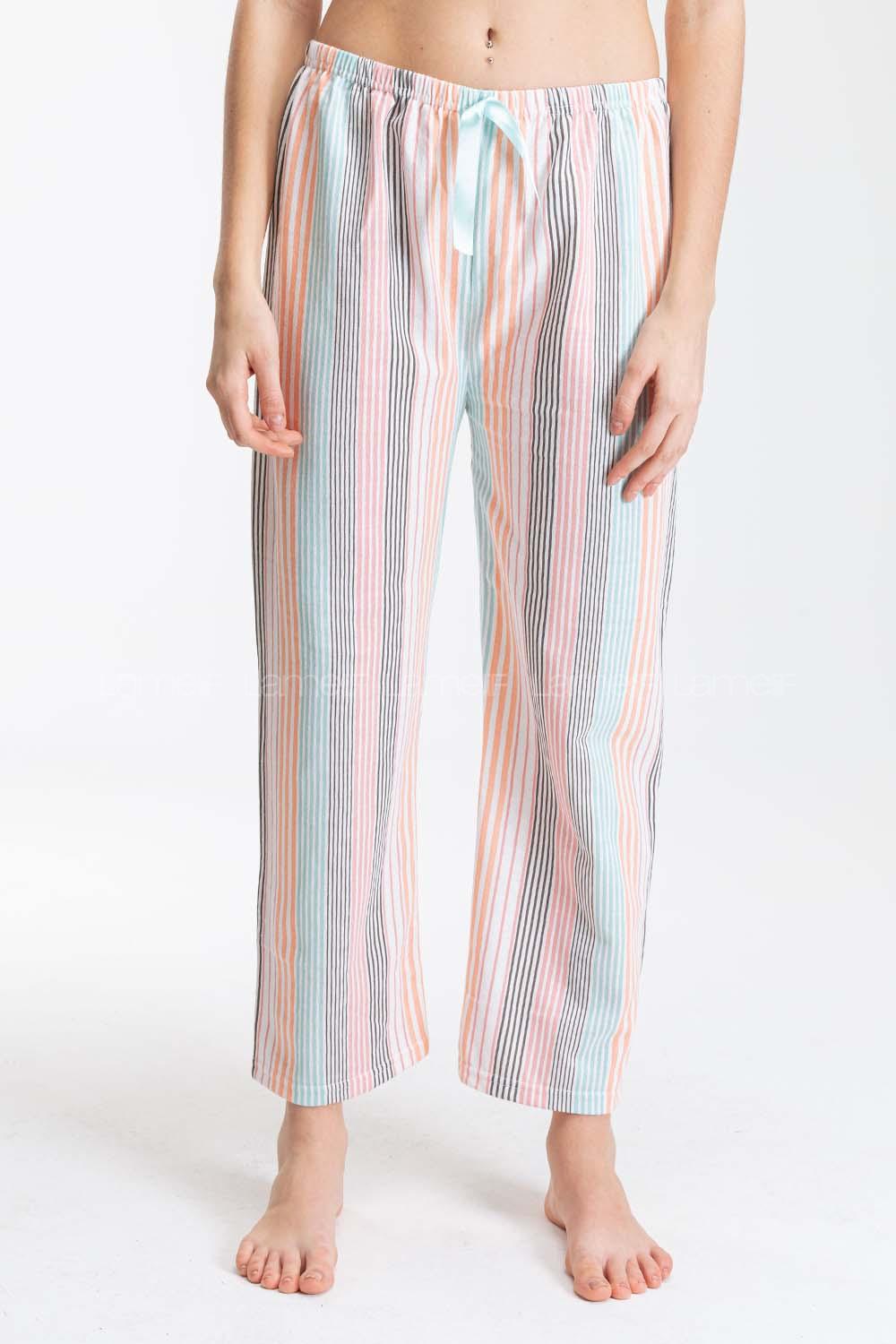 Modalamelif Renkli Çizgili Pijama Altı Ekru