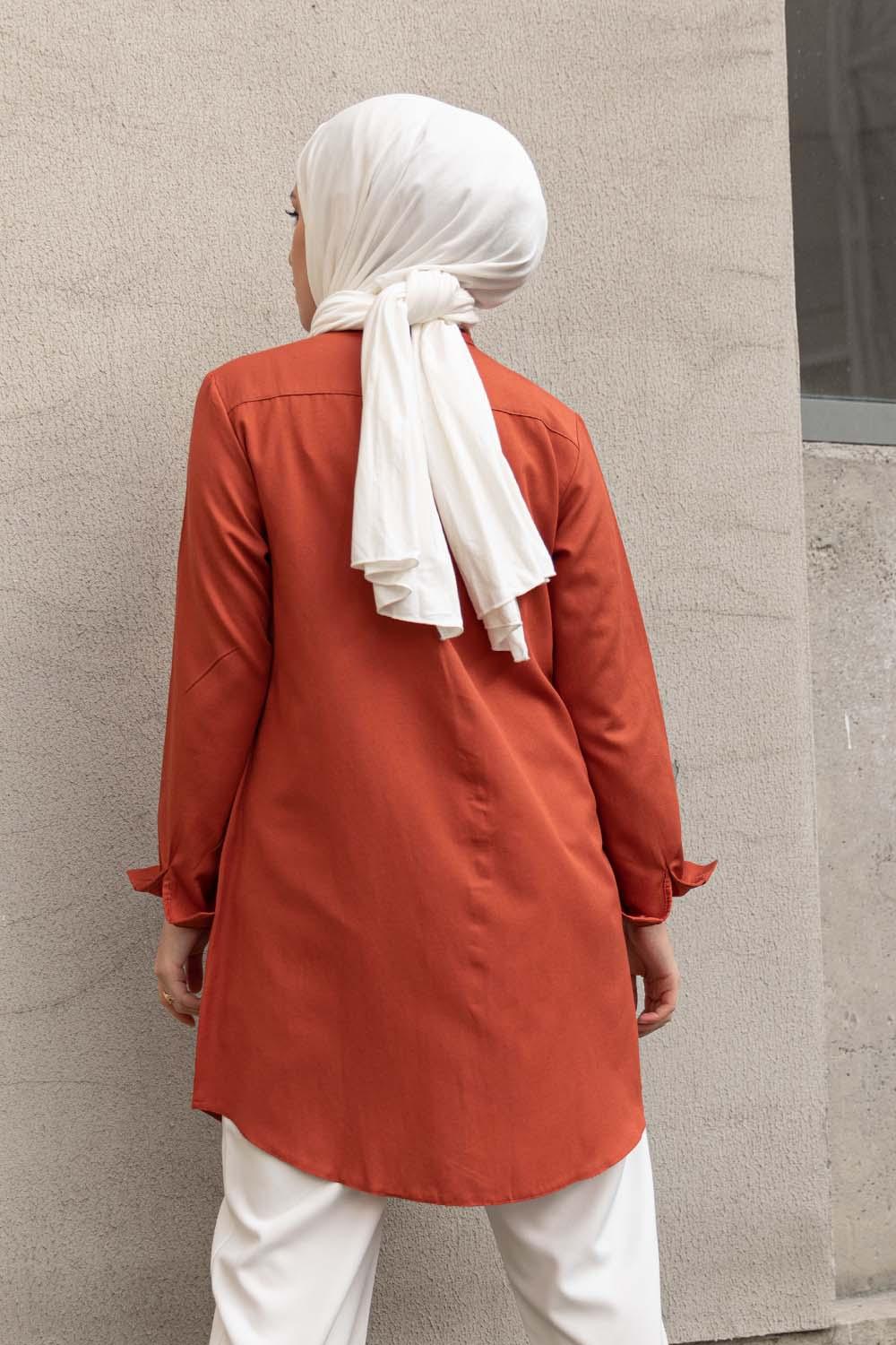 Modalamelif Boyfriend Gömlek Kiremit