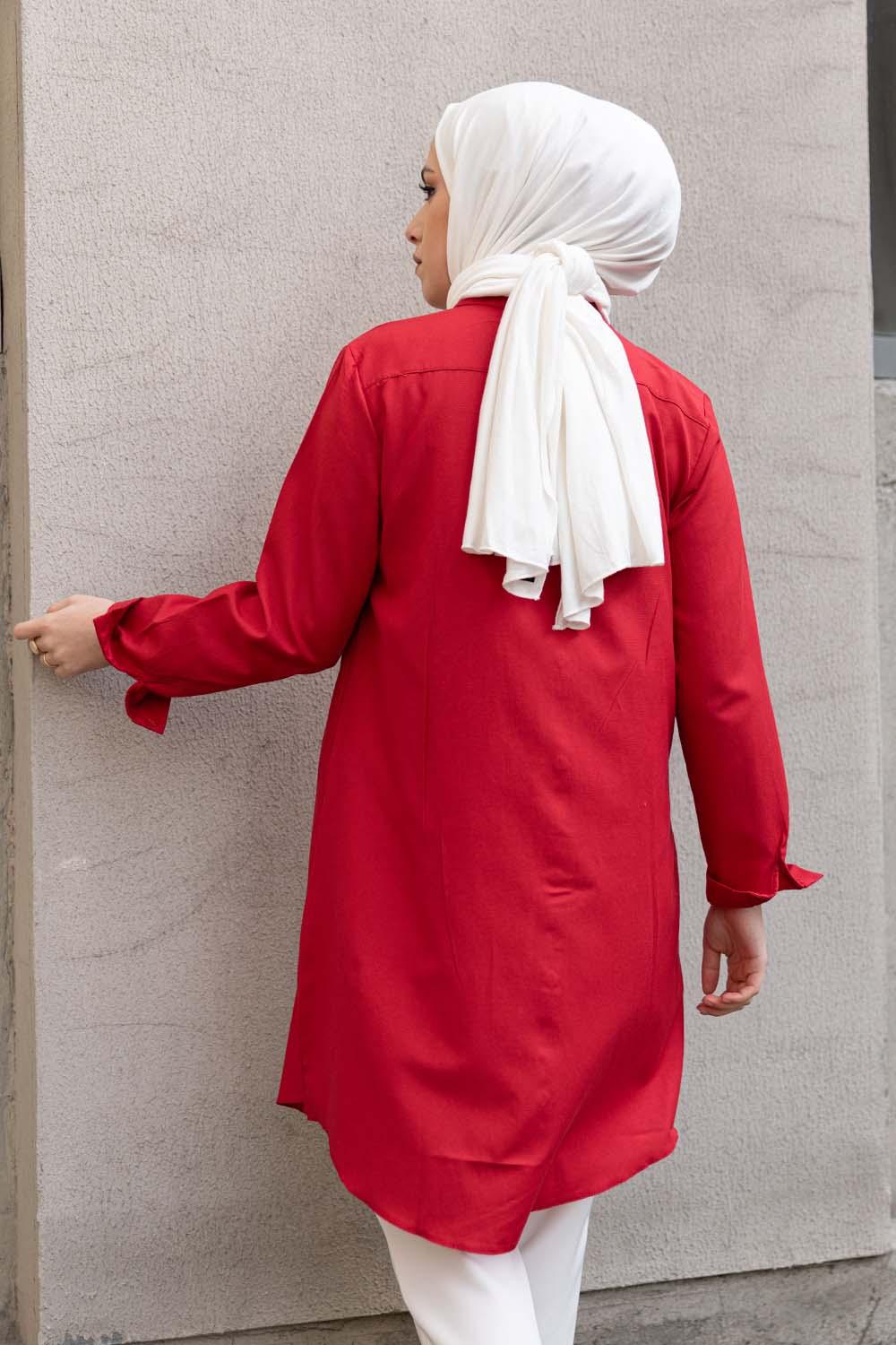 Modalamelif Boyfriend Gömlek Kırmızı