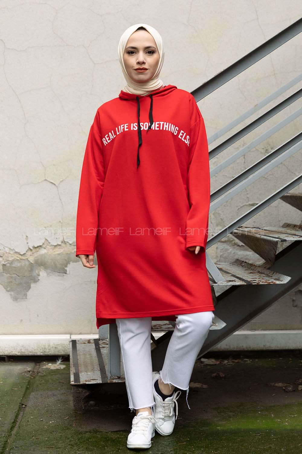 Modalamelif Kırmızı Real Baskılı Sweat