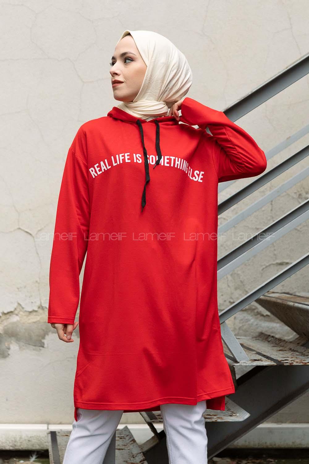 Modalamelif Kırmızı Real Baskılı Sweat