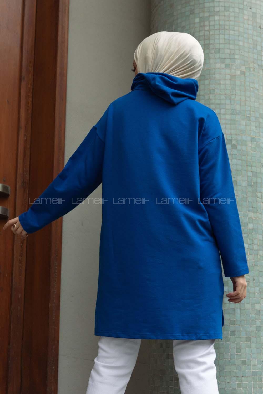 Modalamelif Mavi Real Baskılı Sweat