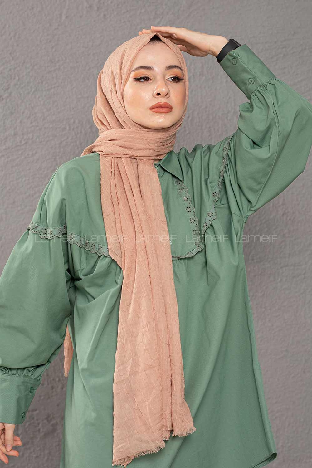 Modalamelif Kraşite Camel   Pamuk Şal