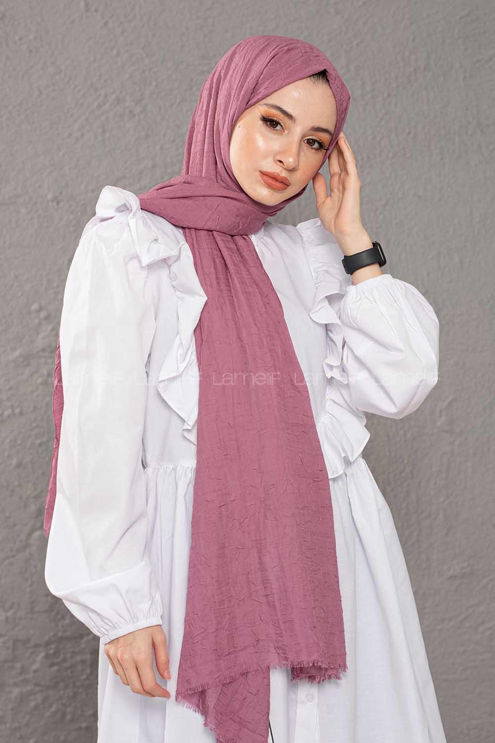 Modalamelif  Kraşite Eflatun Lila   Pamuk Şal