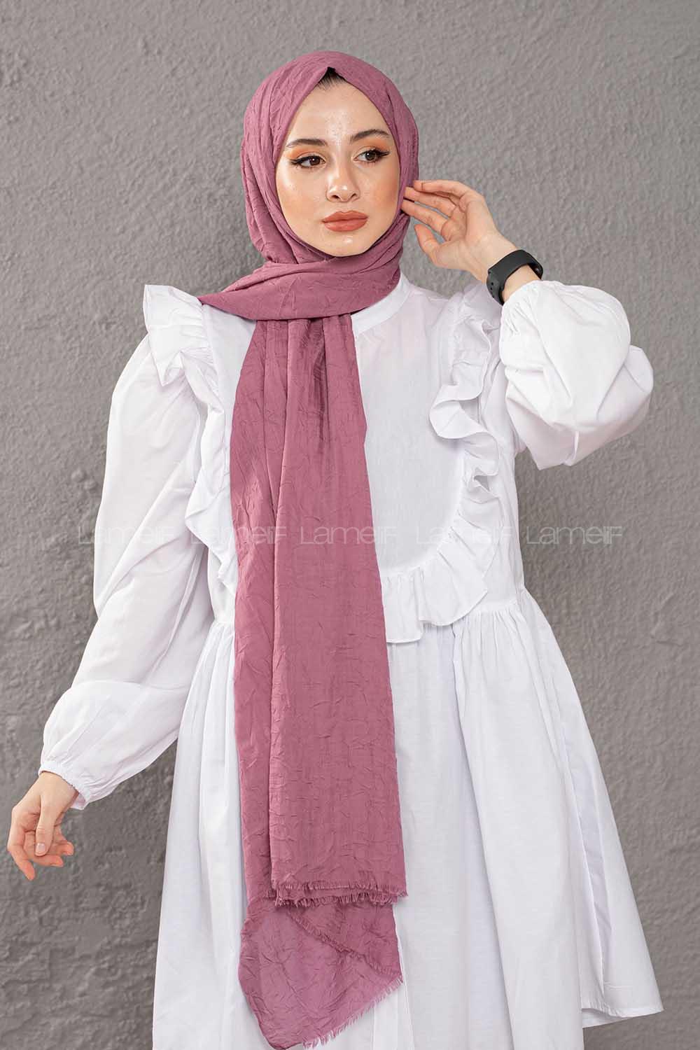 Modalamelif  Kraşite Eflatun Lila   Pamuk Şal