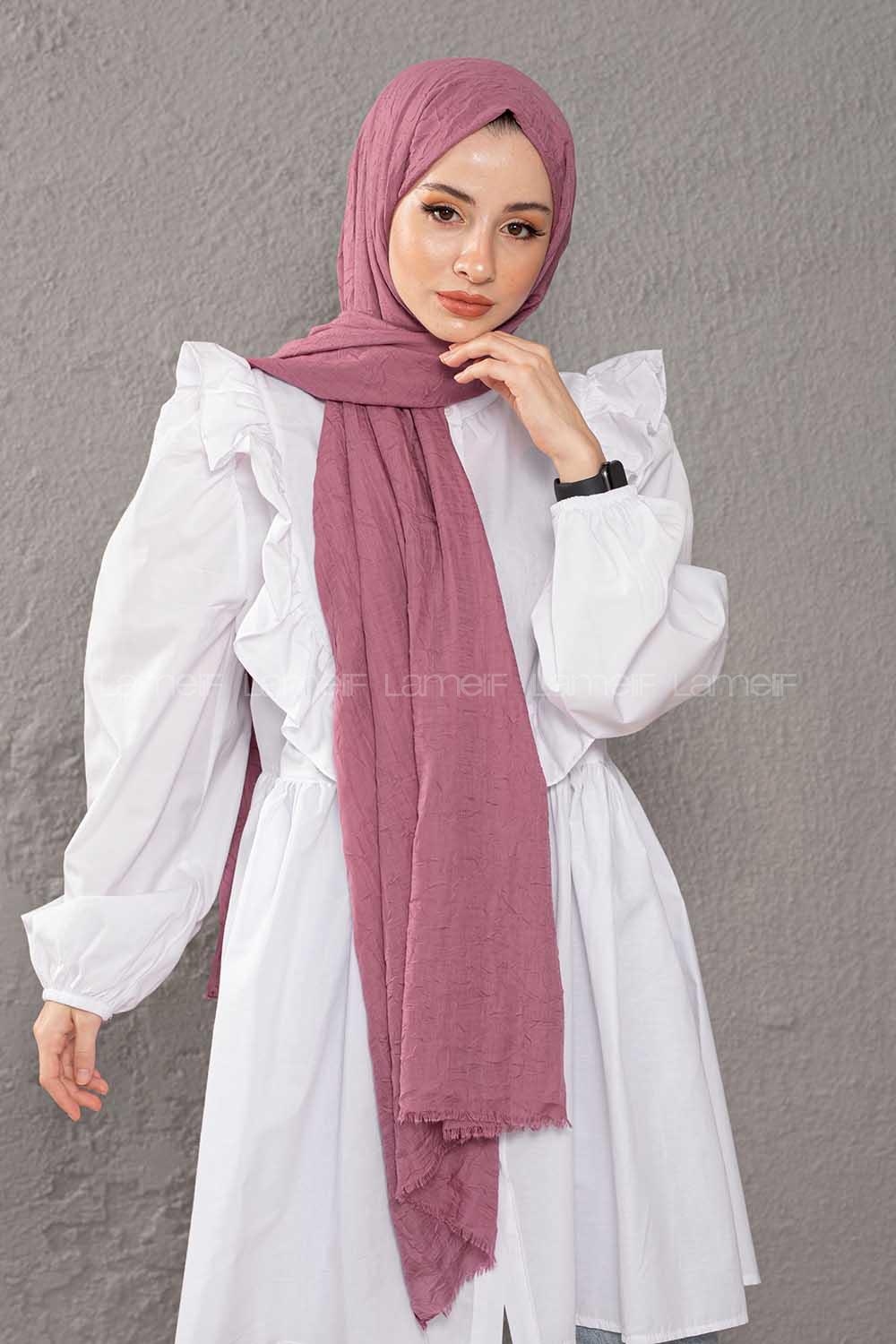 Modalamelif  Kraşite Eflatun Lila   Pamuk Şal