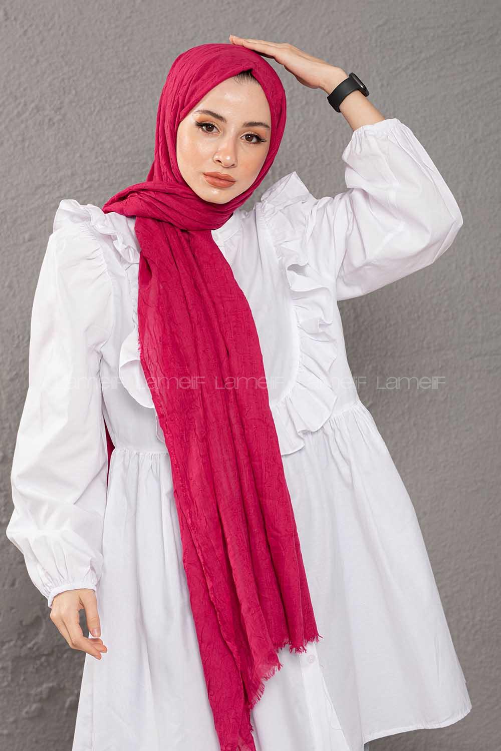 Modalamelif Kraşite Fuşya   Pamuk Şal