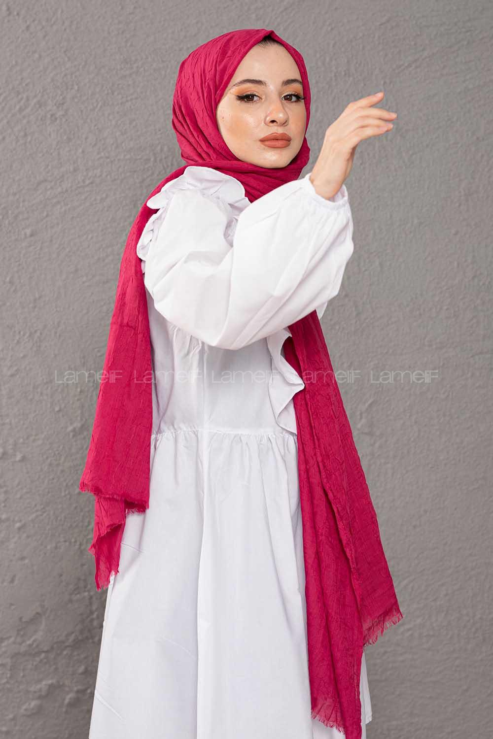 Modalamelif Kraşite Fuşya   Pamuk Şal