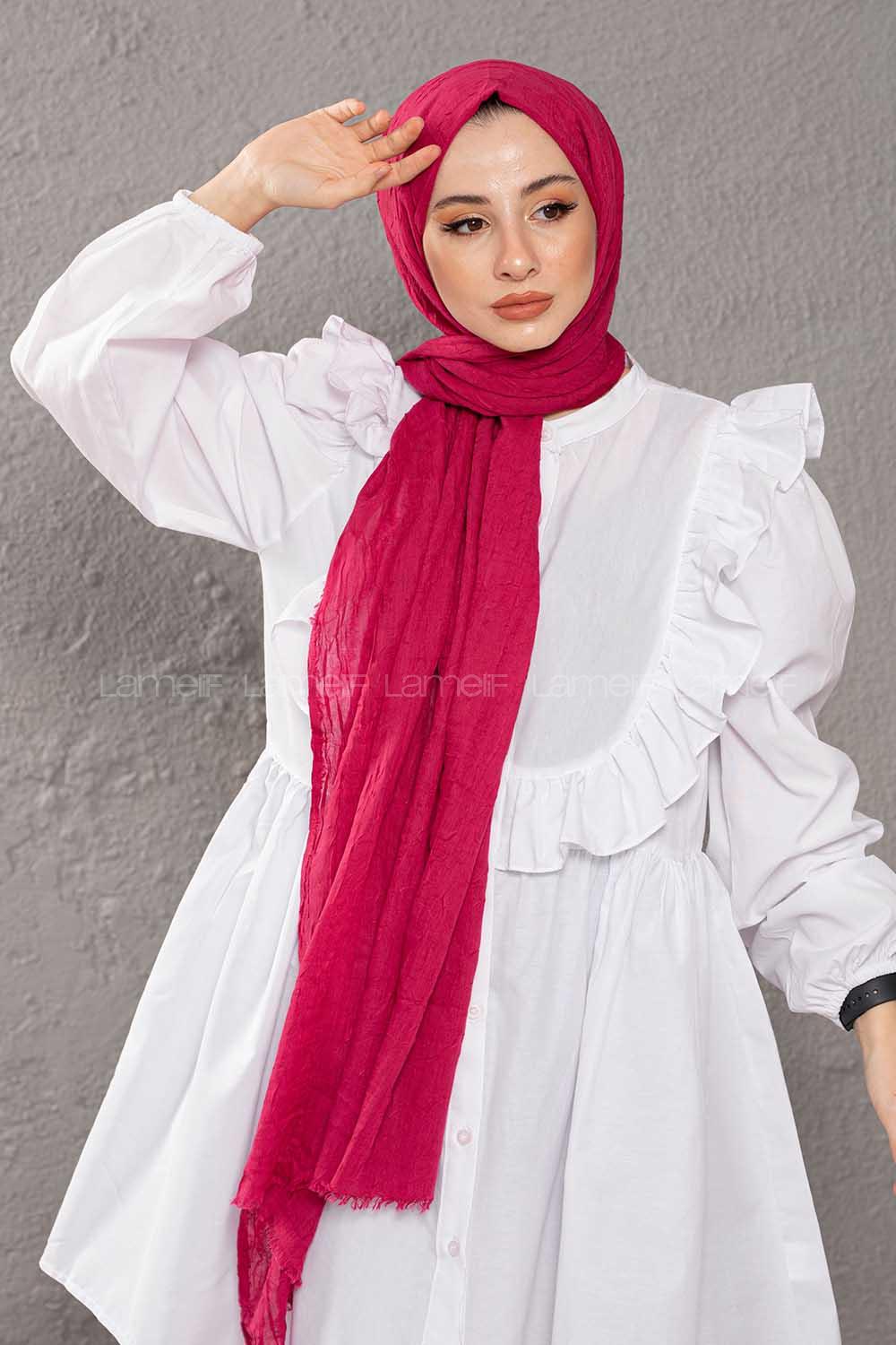 Modalamelif Kraşite Fuşya   Pamuk Şal