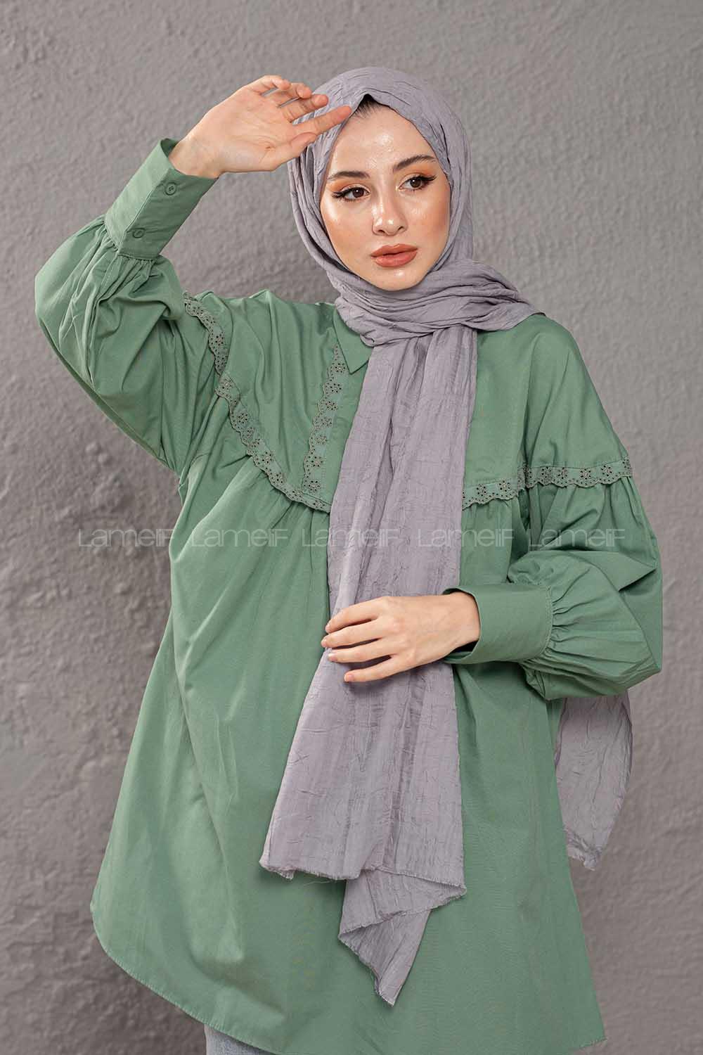 Modalamelif Kraşite Gri Pamuk Şal