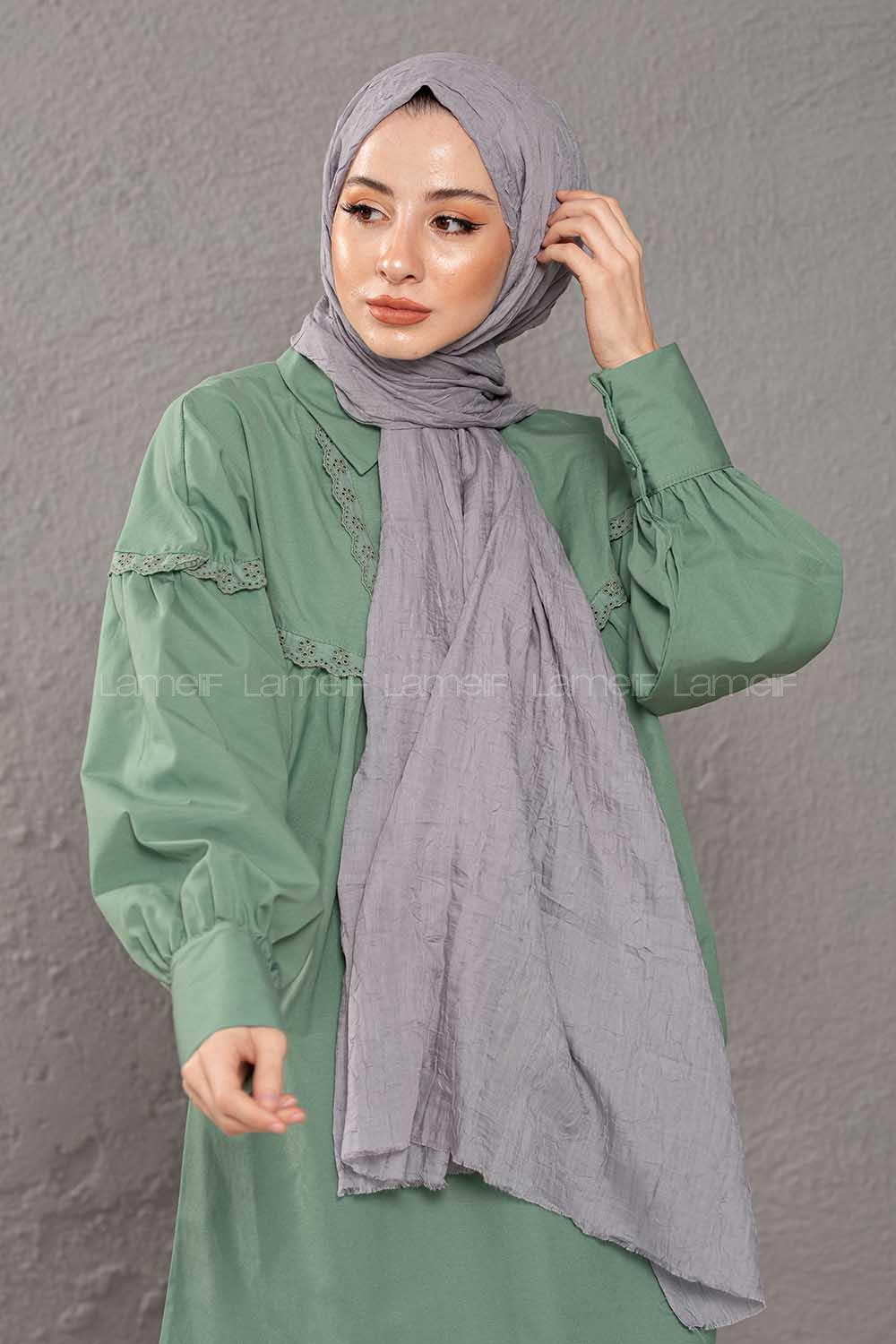 Modalamelif Kraşite Gri Pamuk Şal