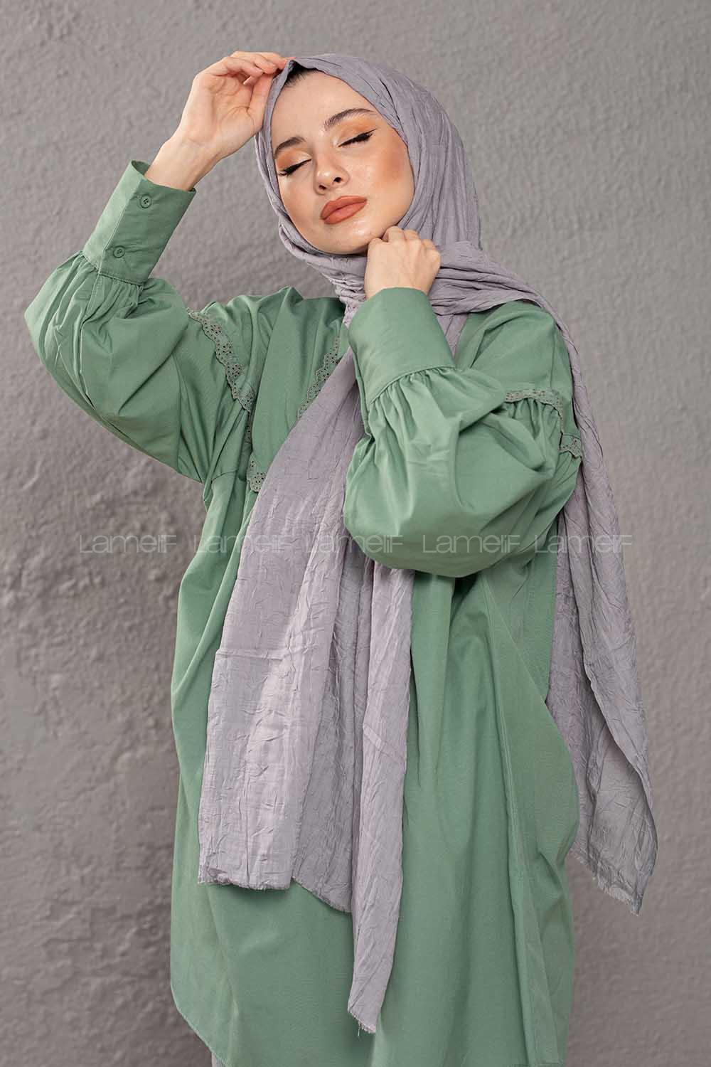 Modalamelif Kraşite Gri Pamuk Şal