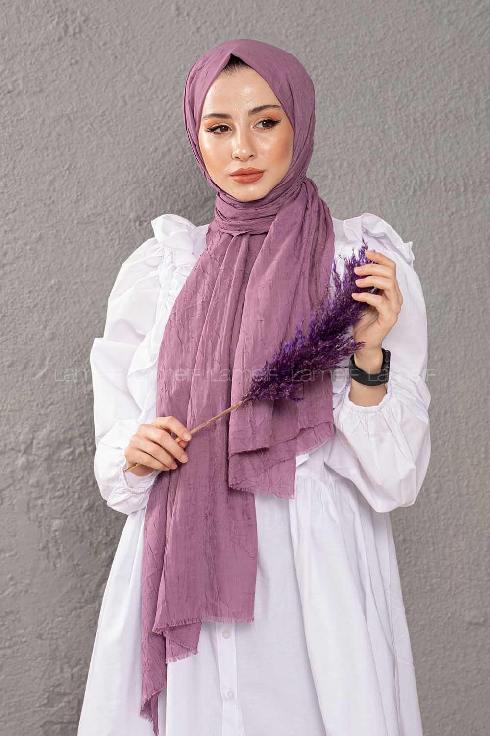 Modalamelif Kraşite Gül Kurusu   Pamuk Şal