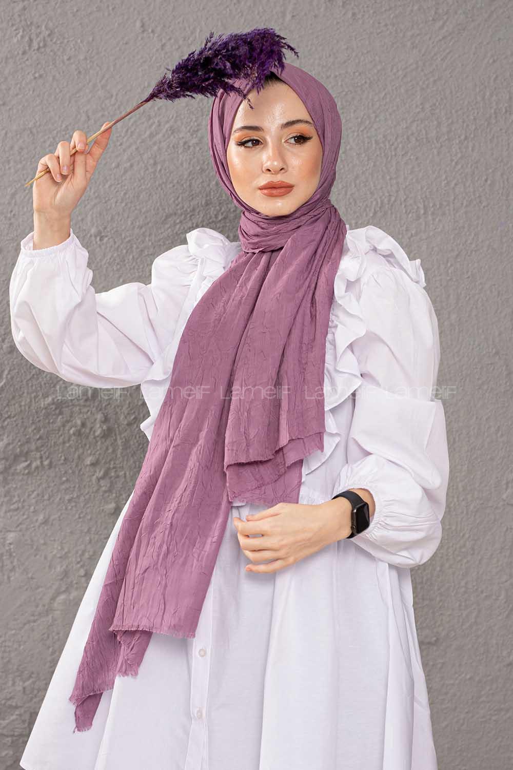 Modalamelif Kraşite Gül Kurusu   Pamuk Şal