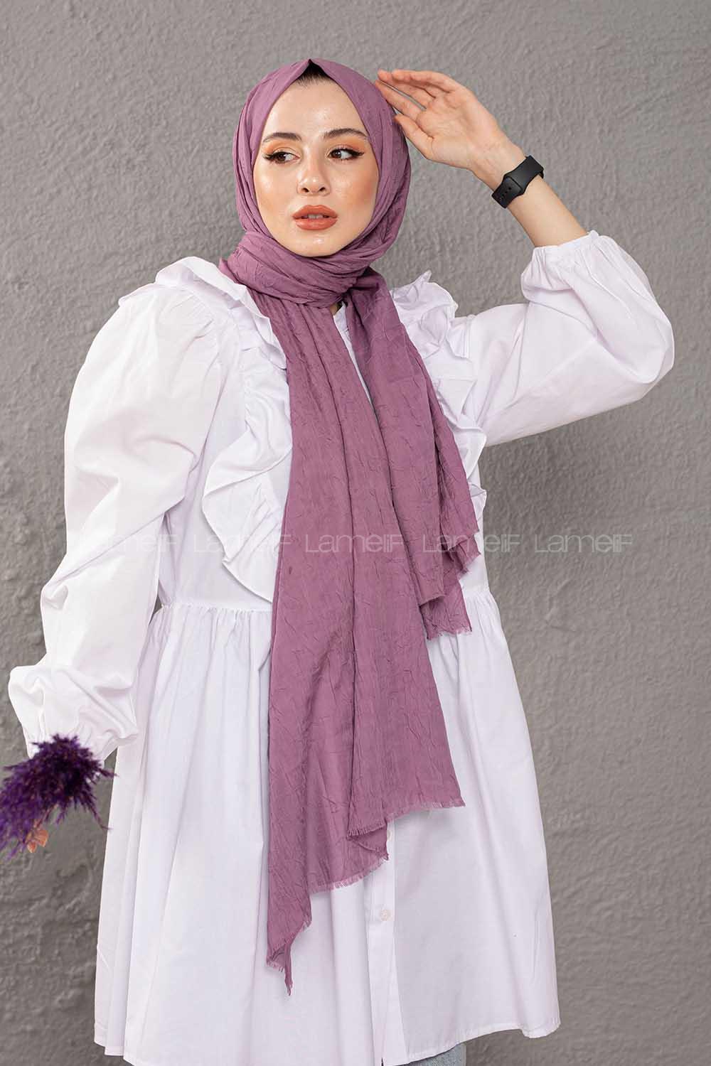 Modalamelif Kraşite Gül Kurusu   Pamuk Şal