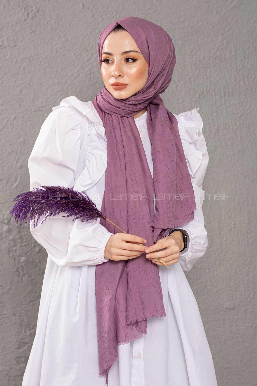 Modalamelif Kraşite Gül Kurusu   Pamuk Şal