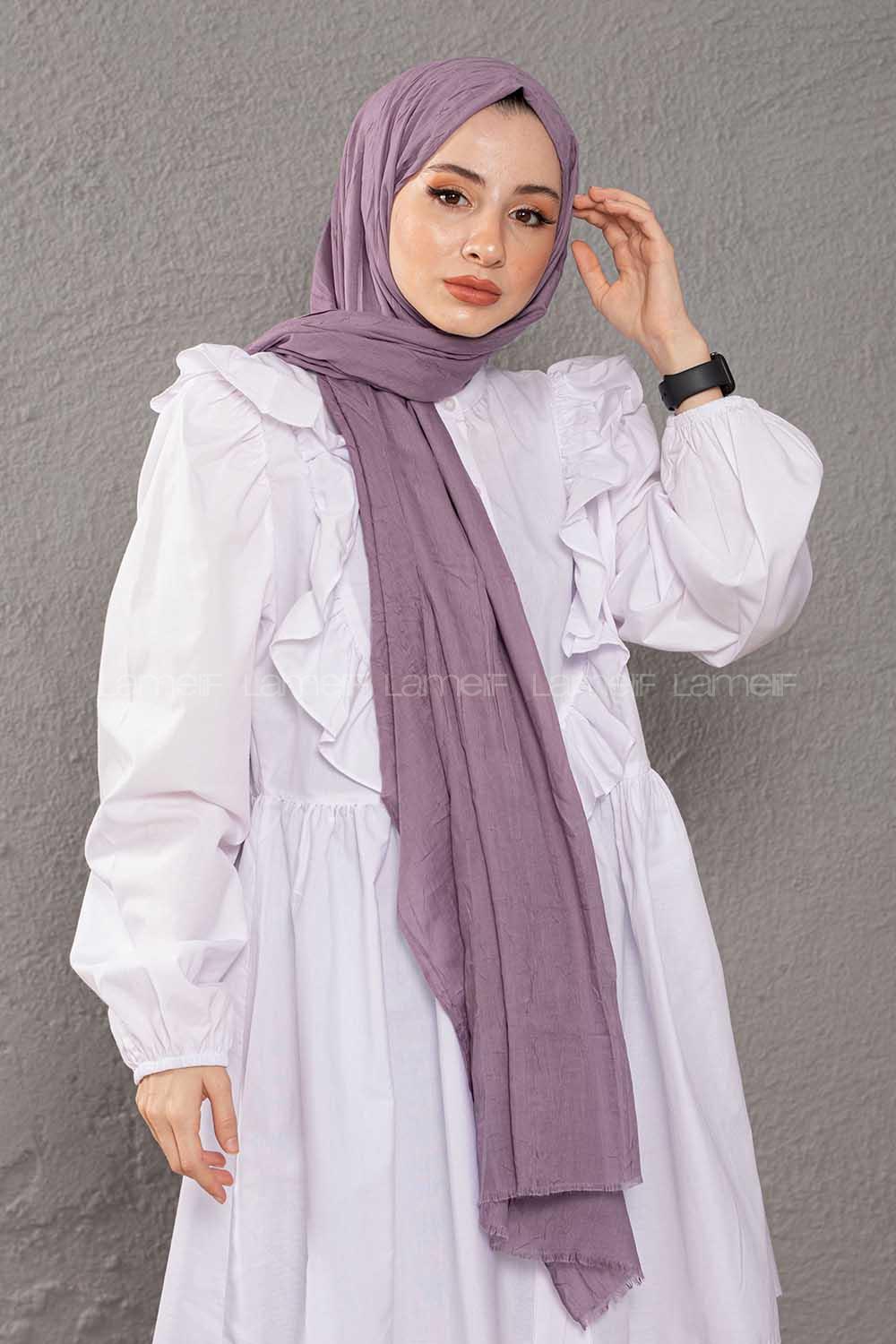 Modalamelif  Kraşite Koyu Lila  Pamuk Şal