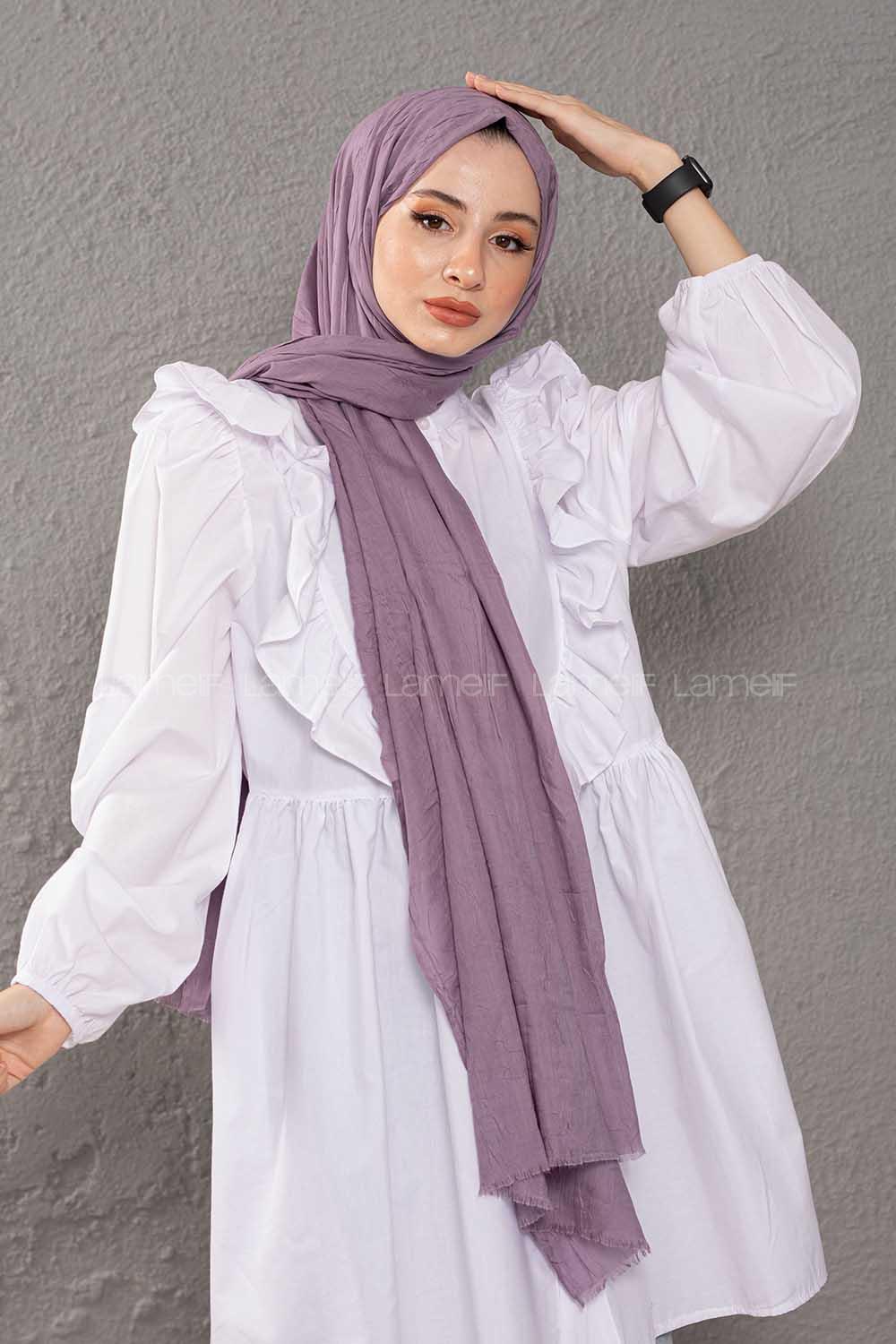 Modalamelif  Kraşite Koyu Lila  Pamuk Şal