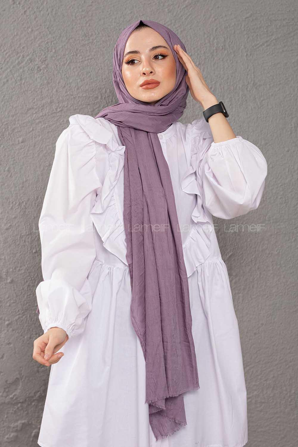 Modalamelif  Kraşite Koyu Lila  Pamuk Şal