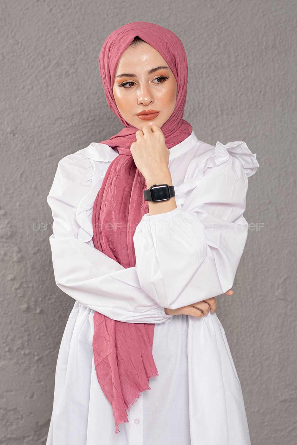 Modalamelif Kraşite  Koyu Pudra  Pamuk Şal
