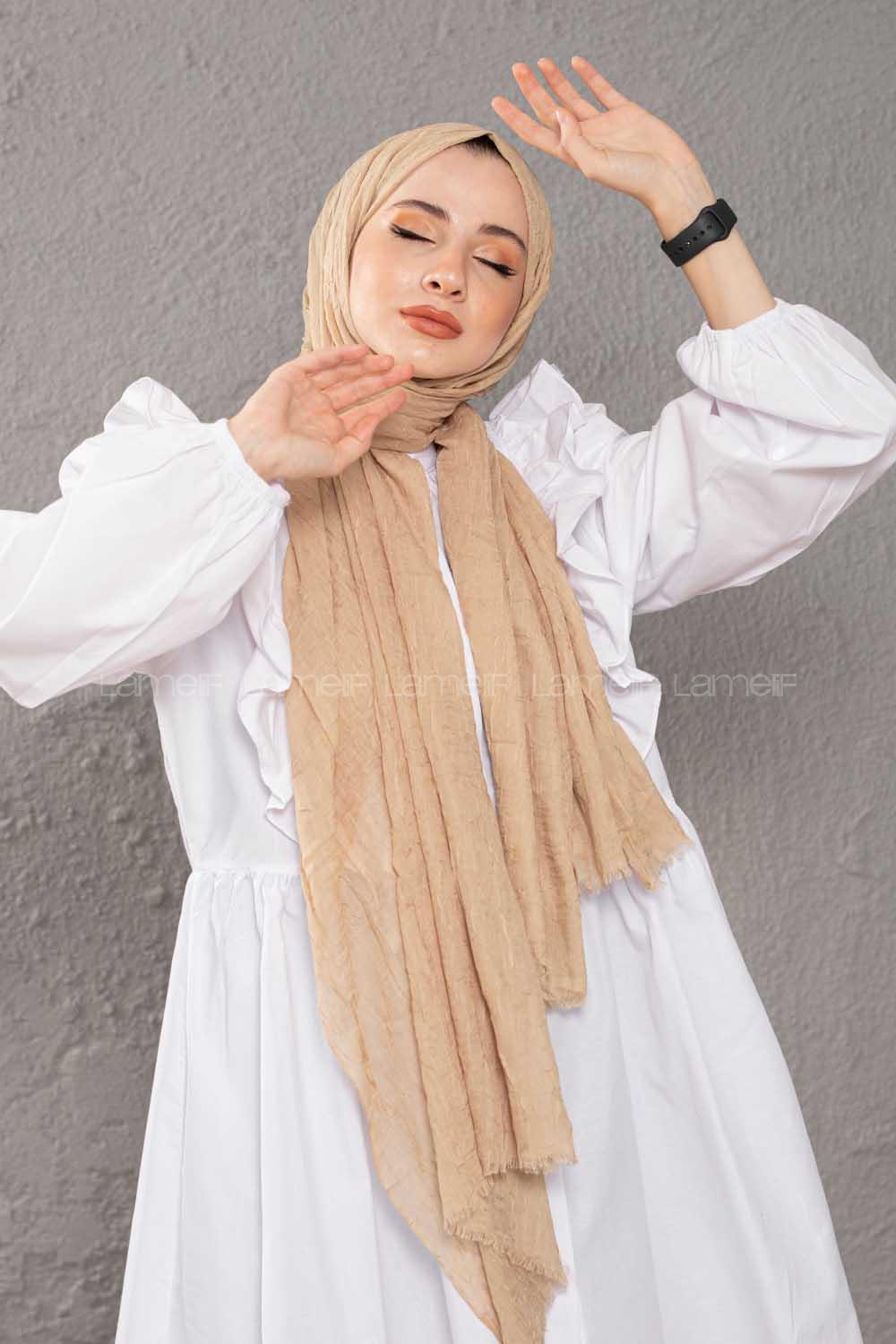 Modalamelif Kraşite Soft Sarı  Pamuk Şal