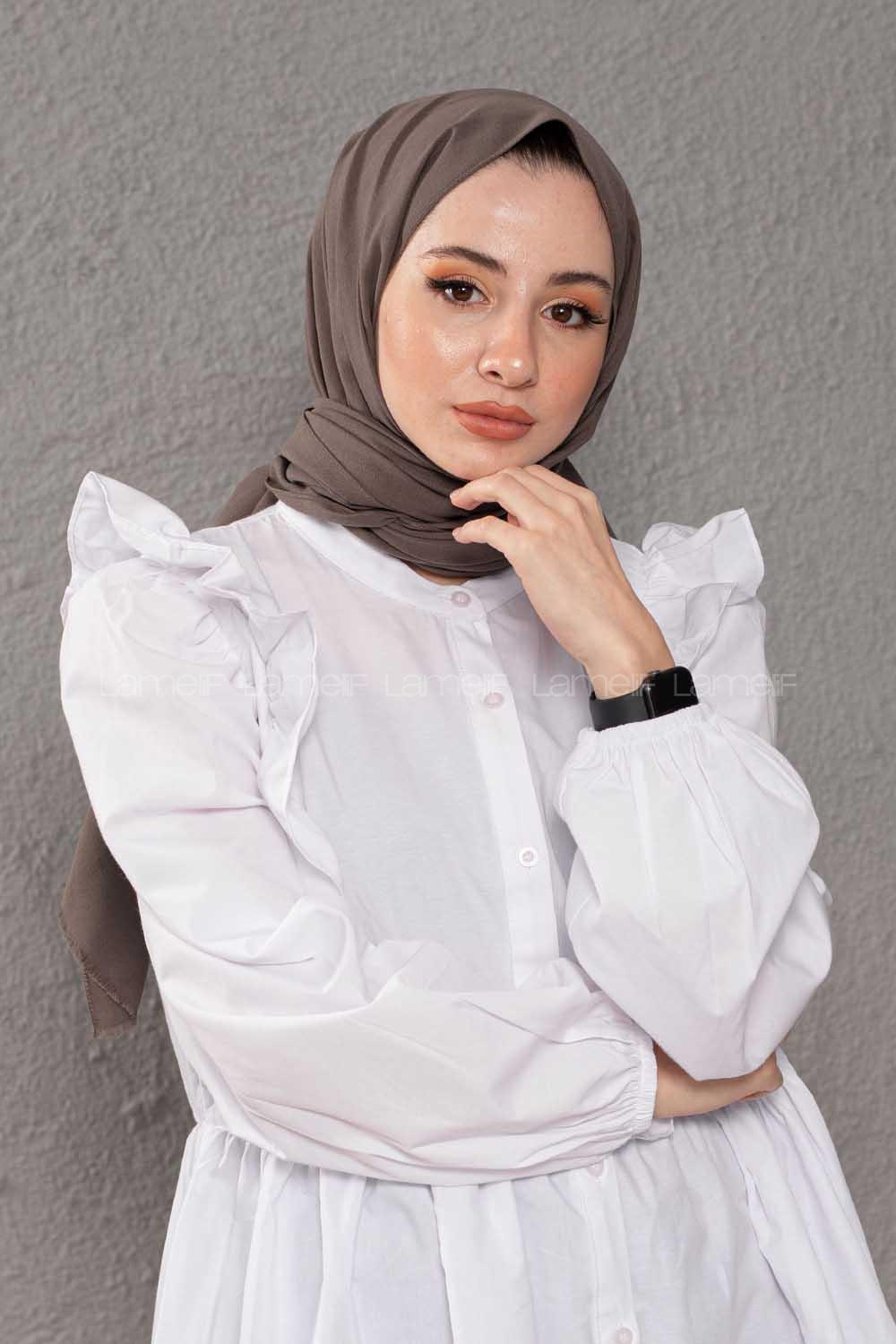 Modalamelif Soğuk Gri Keten Şal