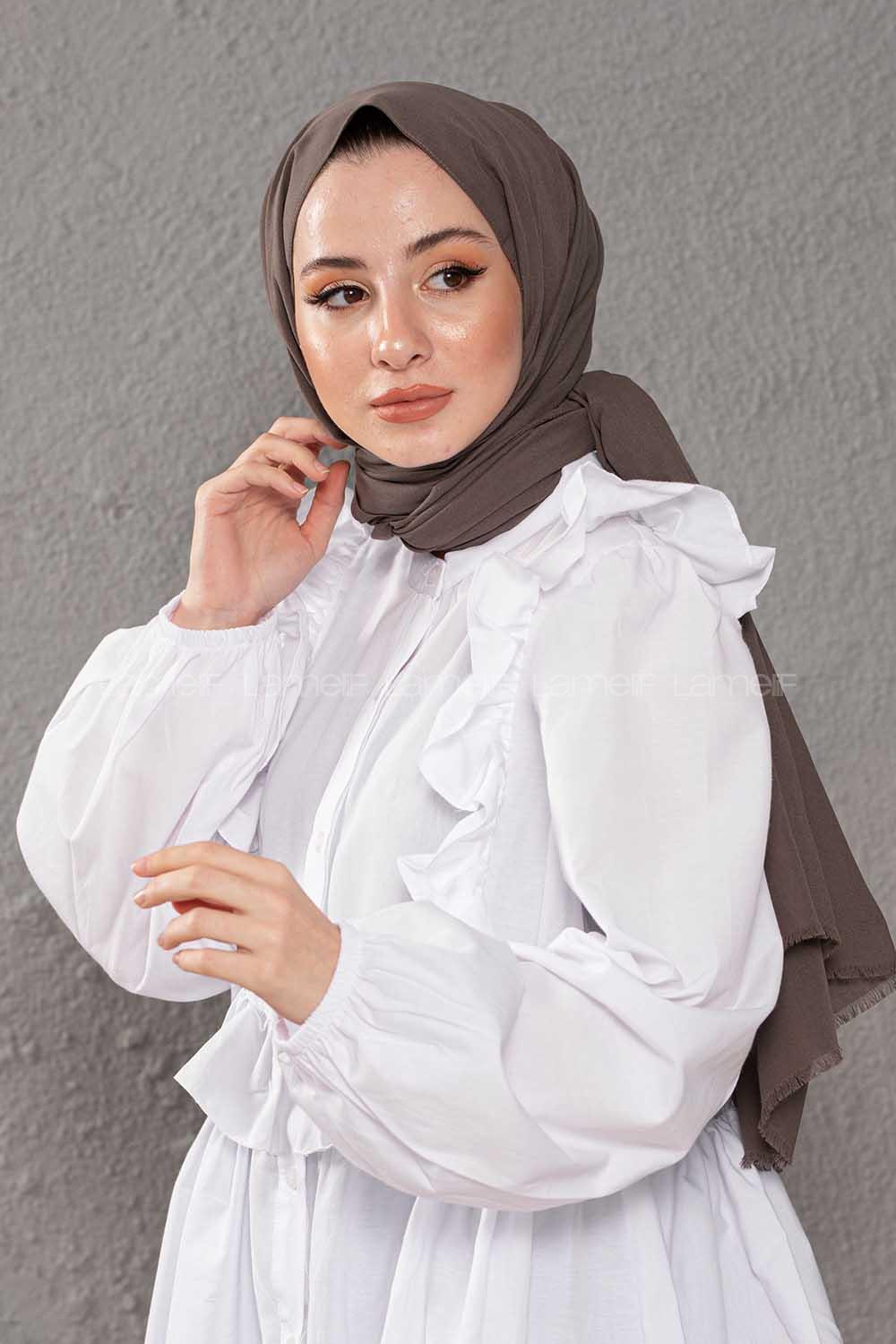 Modalamelif Soğuk Gri Keten Şal