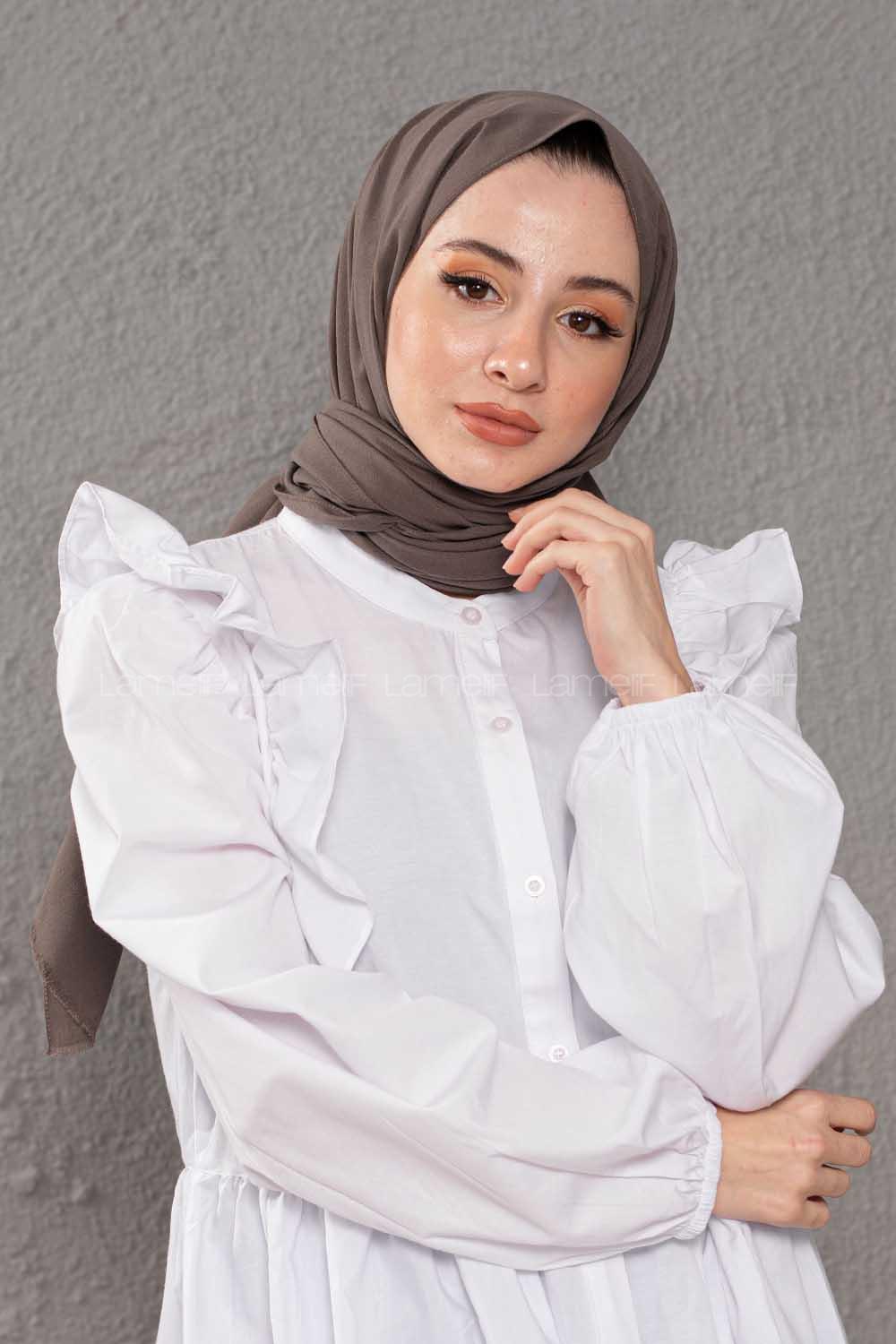 Modalamelif Soğuk Gri Keten Şal