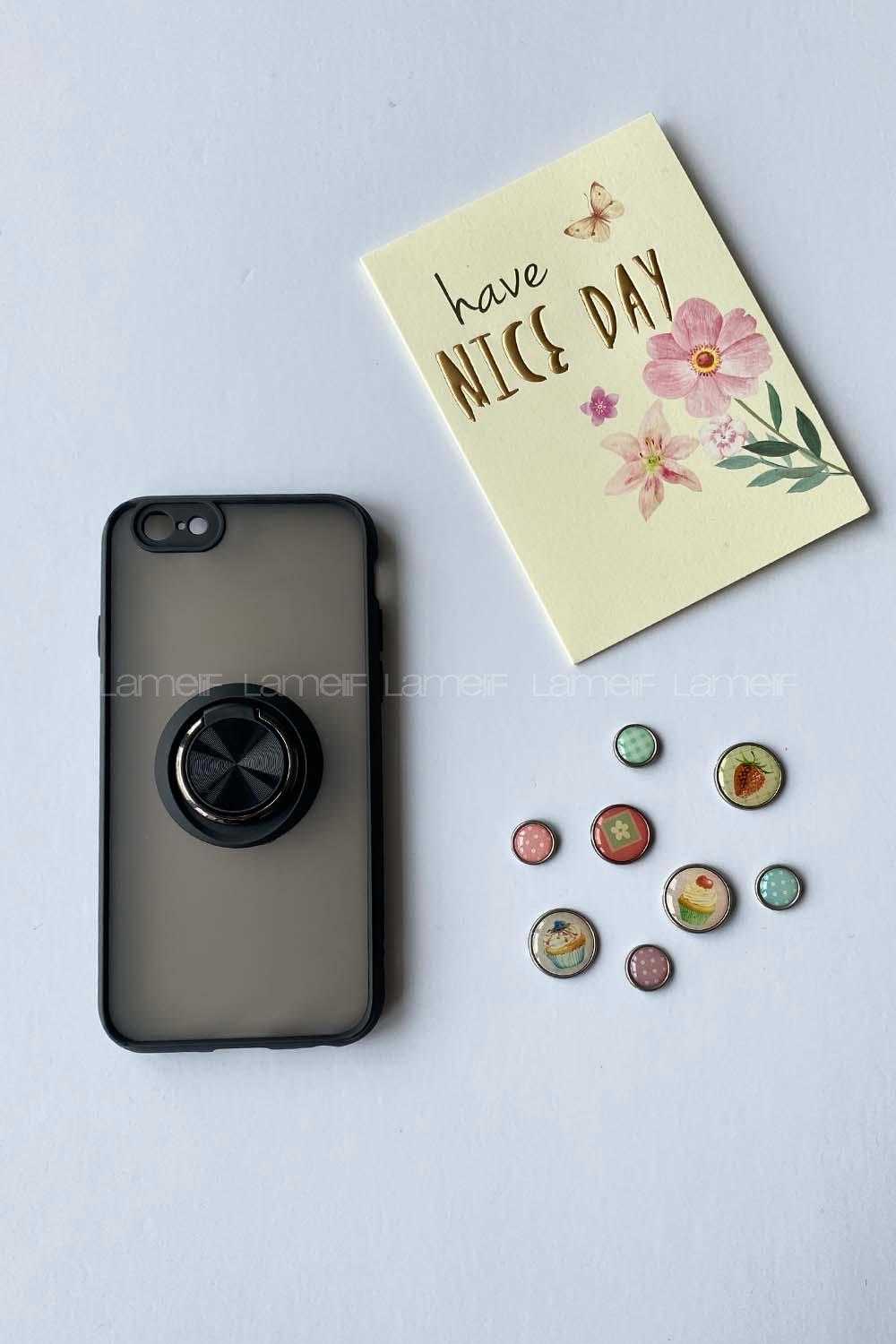 Modalamelif ıPhone 6 Montreal Yüzüklü Silikon Kılıf Siyah