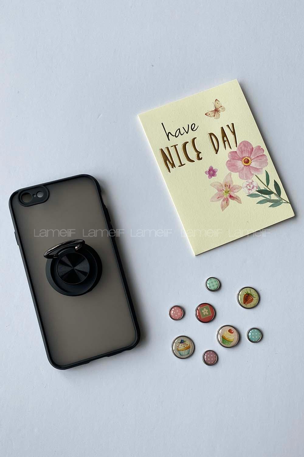 Modalamelif ıPhone 6 Montreal Yüzüklü Silikon Kılıf Siyah