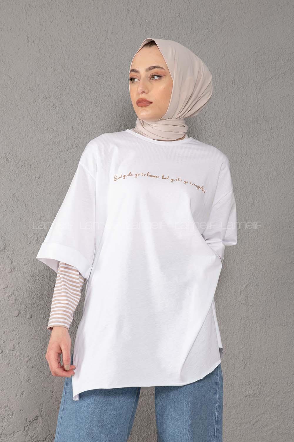 Modalamelif Good Girls Yarım Kol Tshirt Beyaz