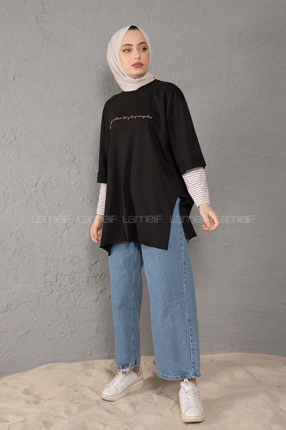 Modalamelif Good Girls Yarım Kol Tshirt Siyah