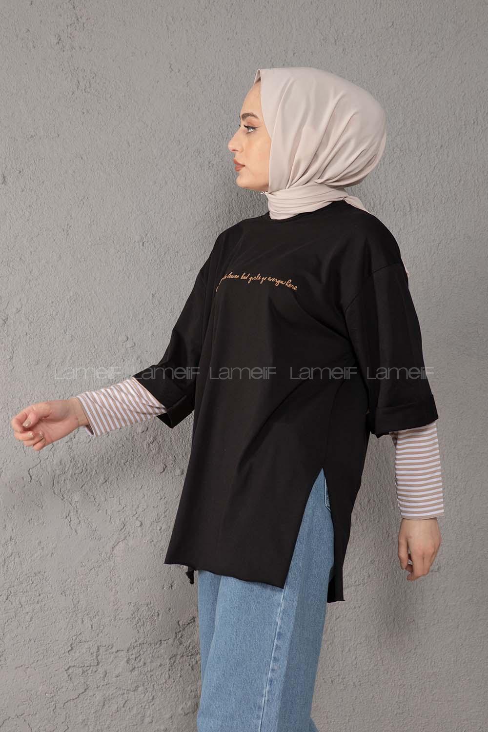 Modalamelif Good Girls Yarım Kol Tshirt Siyah