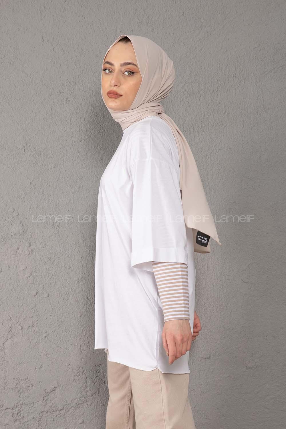 Modalamelif Yarım Kol Tişort Beyaz