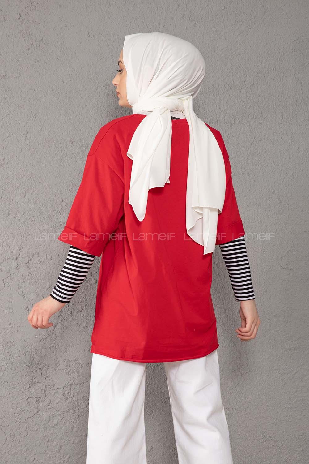 Modalamelif Yarım Kol Tişort Kırmızı