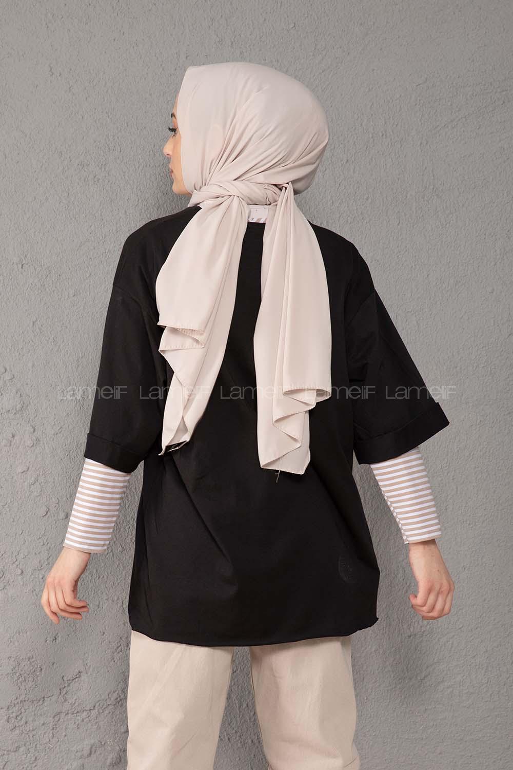 Modalamelif Yarım Kol Tişort Siyah