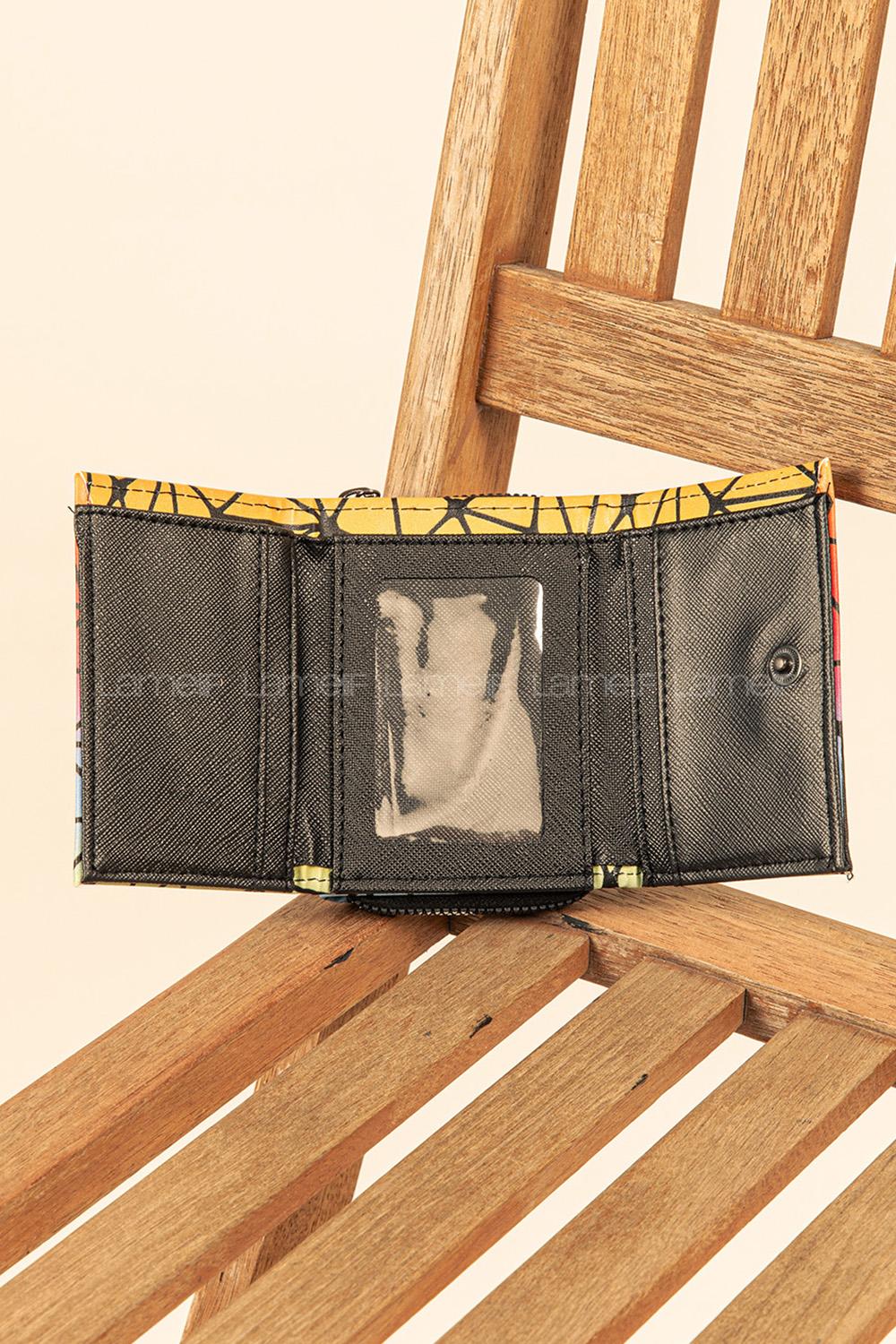 Modalamelif Çok Renkli Cüzdan Sarı Turkuaz