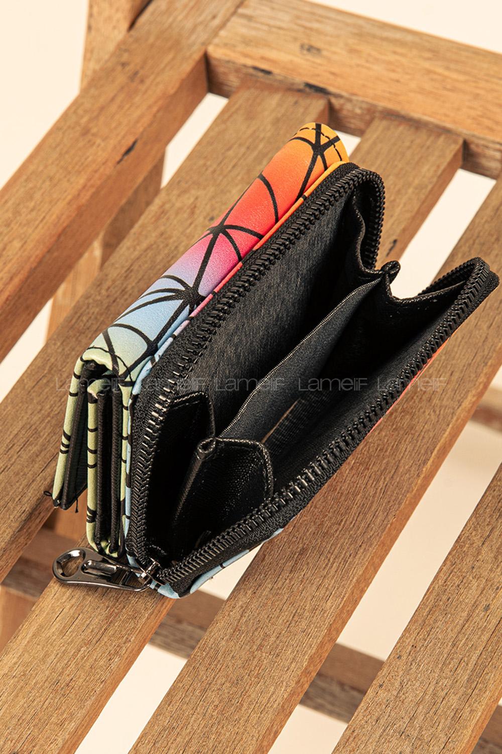 Modalamelif Çok Renkli Cüzdan Sarı Turkuaz