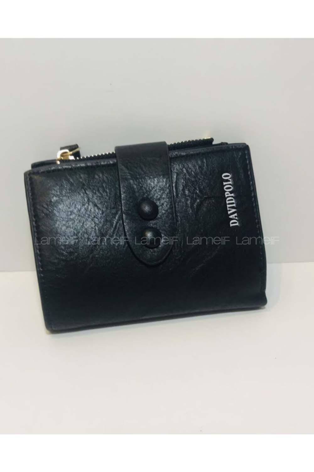 Modalamelif Kadın Hakiki Deri Küçük Siyah Cüzdan