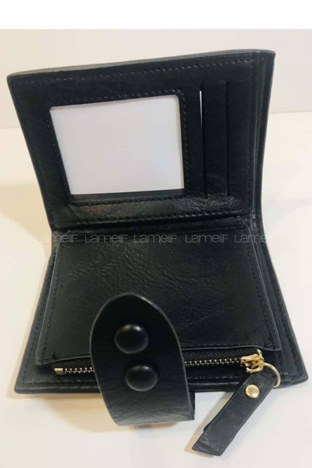 Modalamelif Kadın Hakiki Deri Küçük Siyah Cüzdan