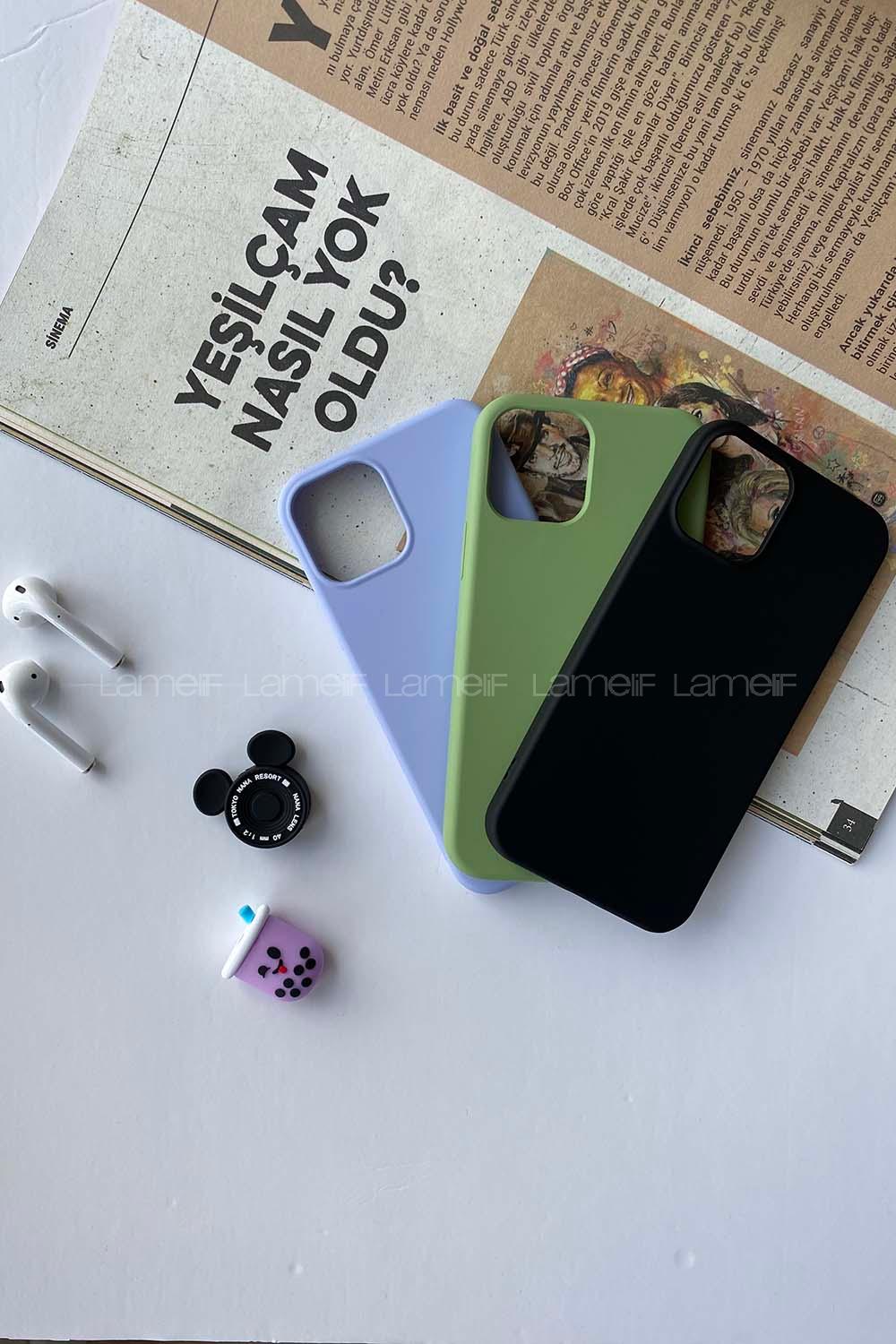 Modalamelif Iphone 12 Premium Silikon Telefon Kılıfı Siyah