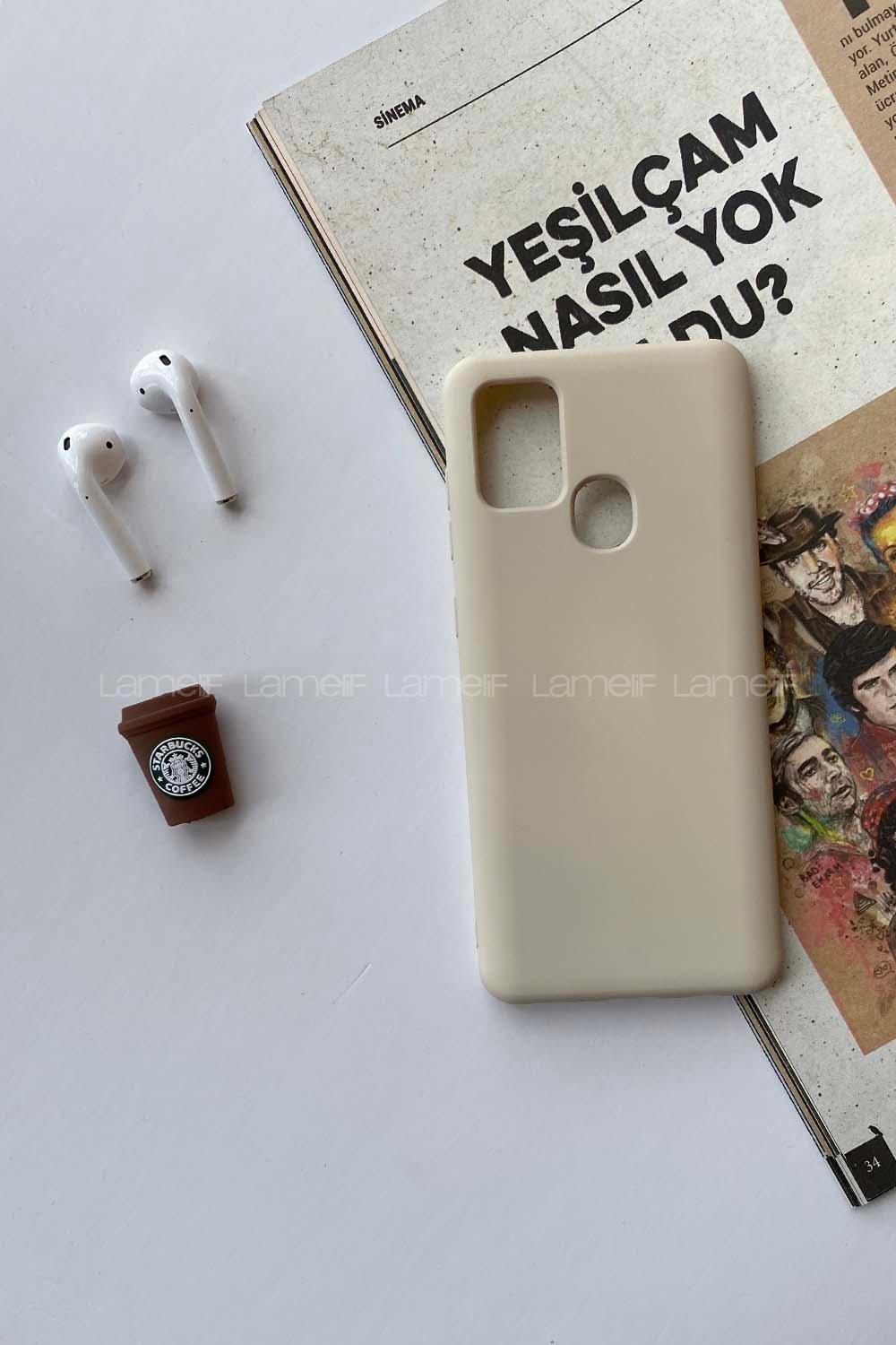 Modalamelif Samsung A21s Nano Silikon Telefon Kılıfı Krem