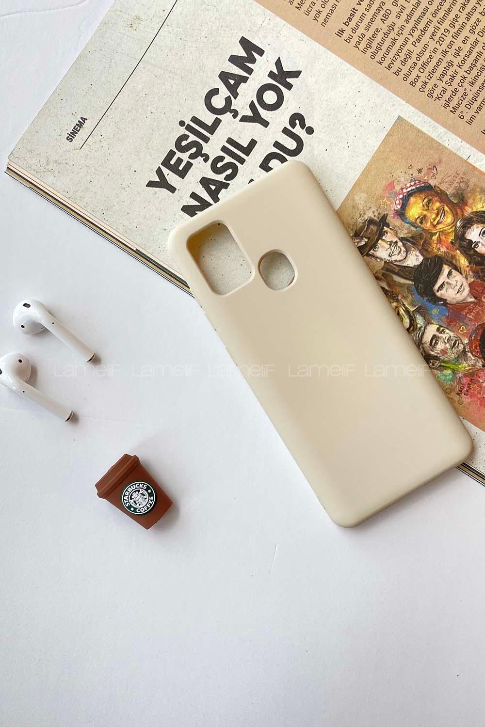 Modalamelif Samsung A21s Nano Silikon Telefon Kılıfı Krem