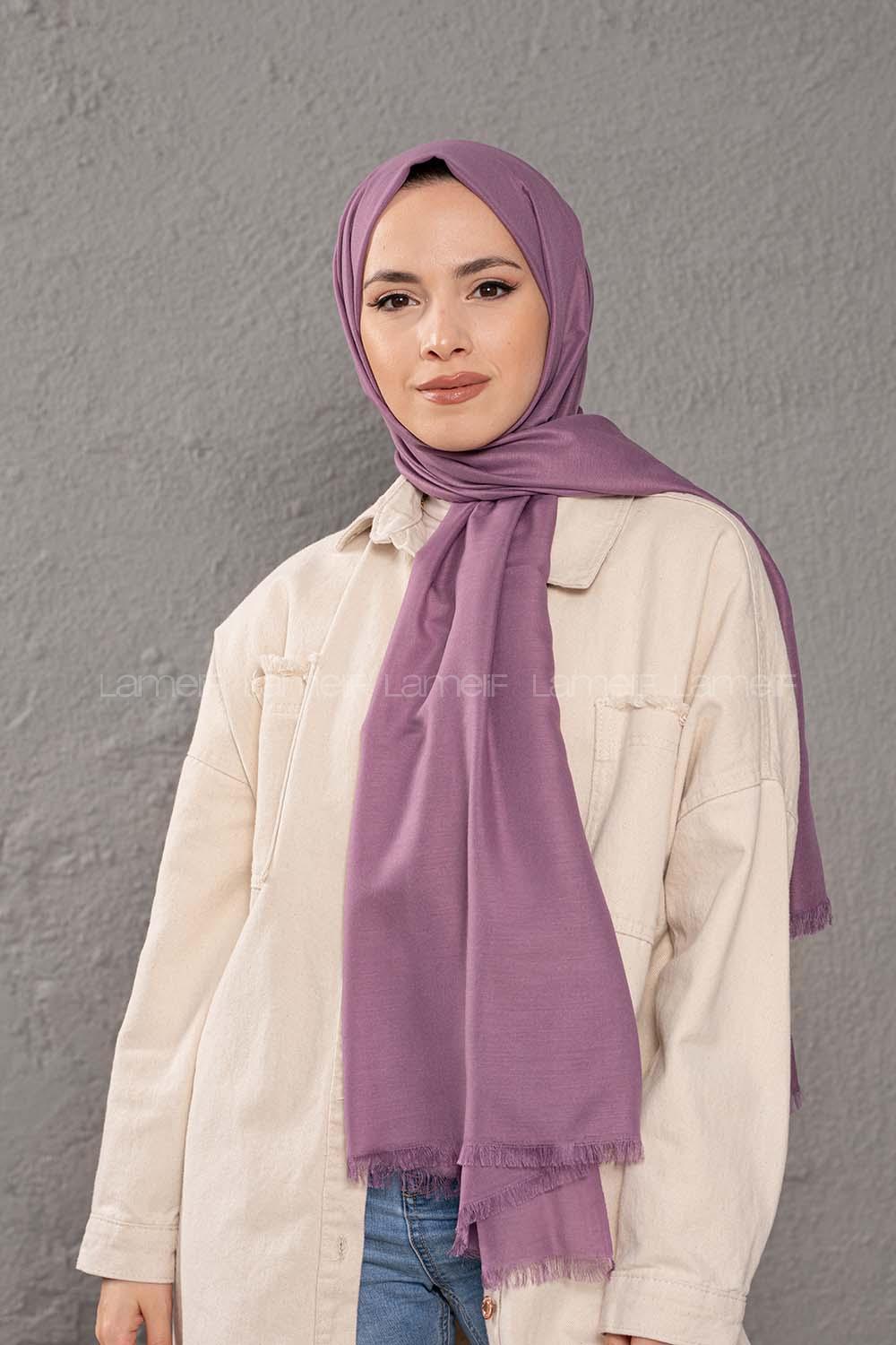 Modalamelif Erguvan İnce Keten Şal