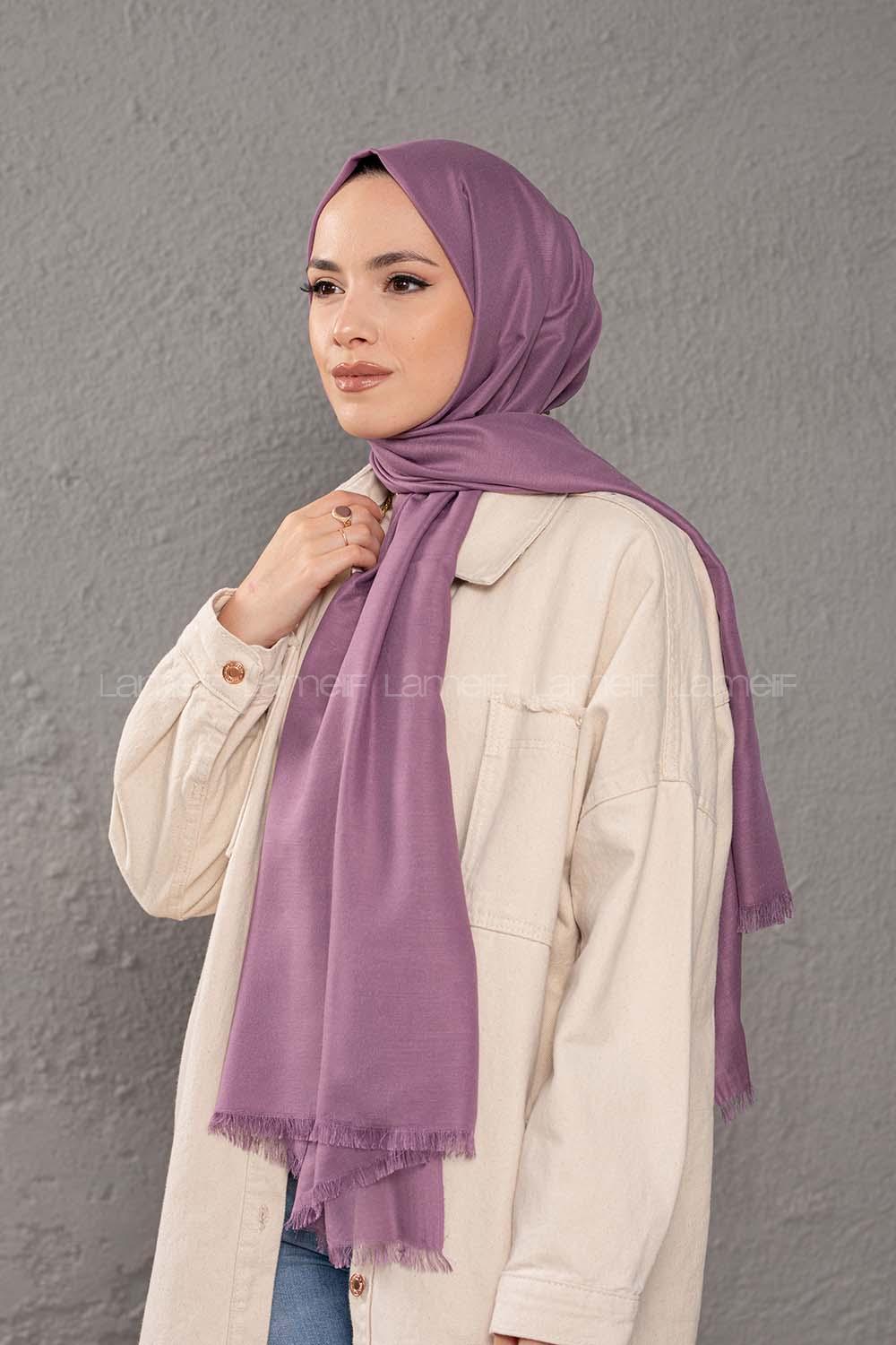 Modalamelif Erguvan İnce Keten Şal